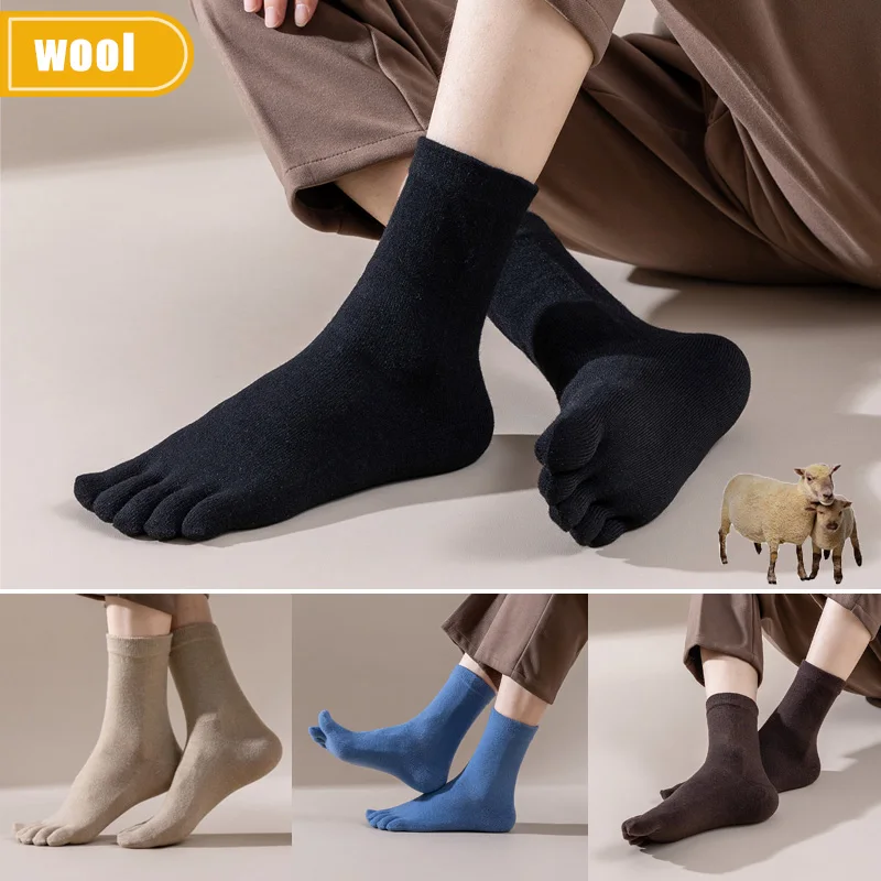 Thermal Sock Winter - رجل الصوف خمسة أصابع الجوارب قصيرة