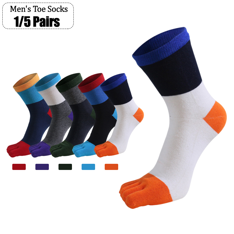 Toe Sock Split - 1/5 أزواج من الجوارب الرجالية ذات
