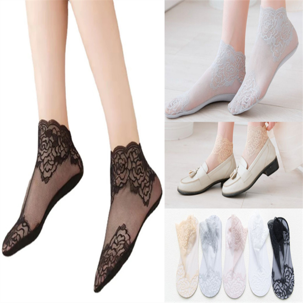 Invisibility Sock Loafer - جوارب نسائية رقيقة من الدانتيل بتصميم