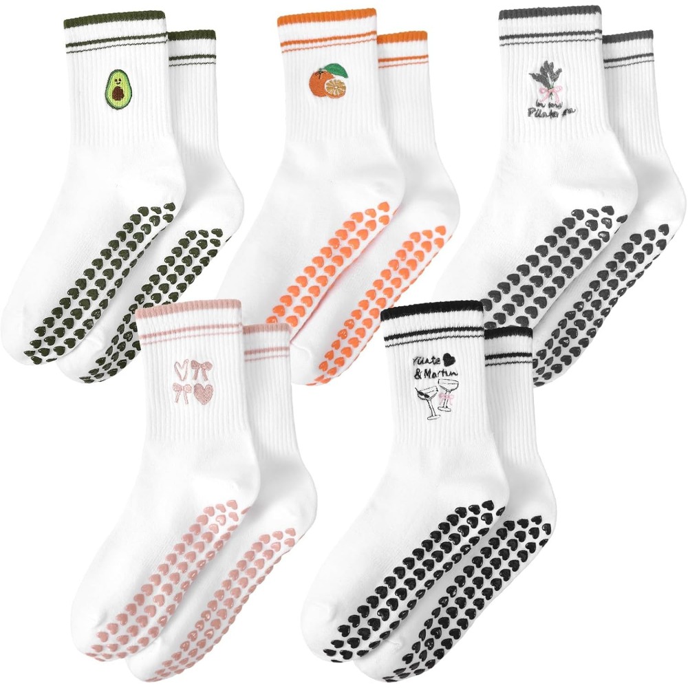 Grip Sock Yoga - جوارب يوجا نسائية لطيفة مزينة بكشكشة