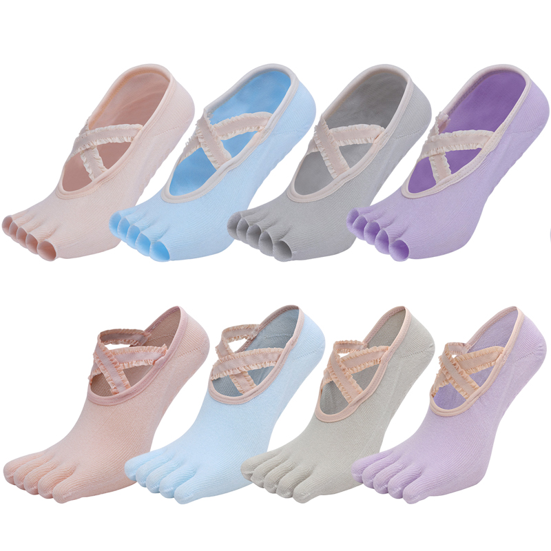 Toe Sock Split - خمسة إصبع اليوغا الجوارب الدانتيل عبر
