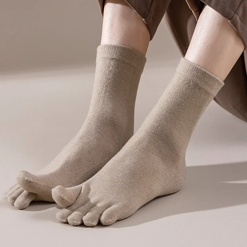 رجل الصوف خمسة أصابع الجوارب ق - مراجعة Thermal Sock Winter وسعره