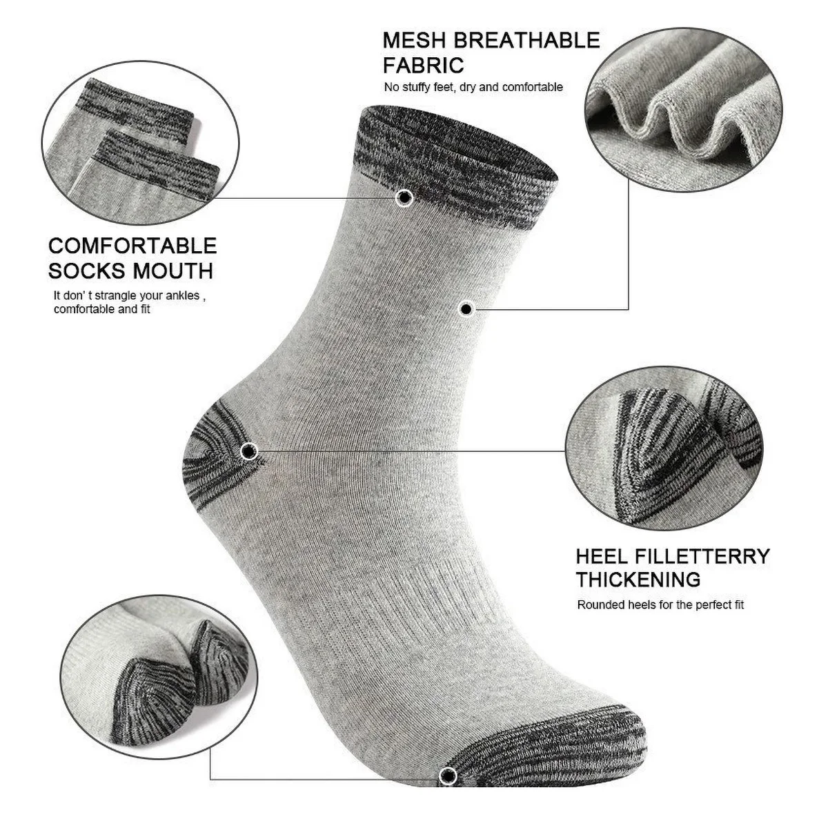 1/5 أزواج من الجوارب الرياضية  - مراجعة Athletic Sock Cushion وسعره