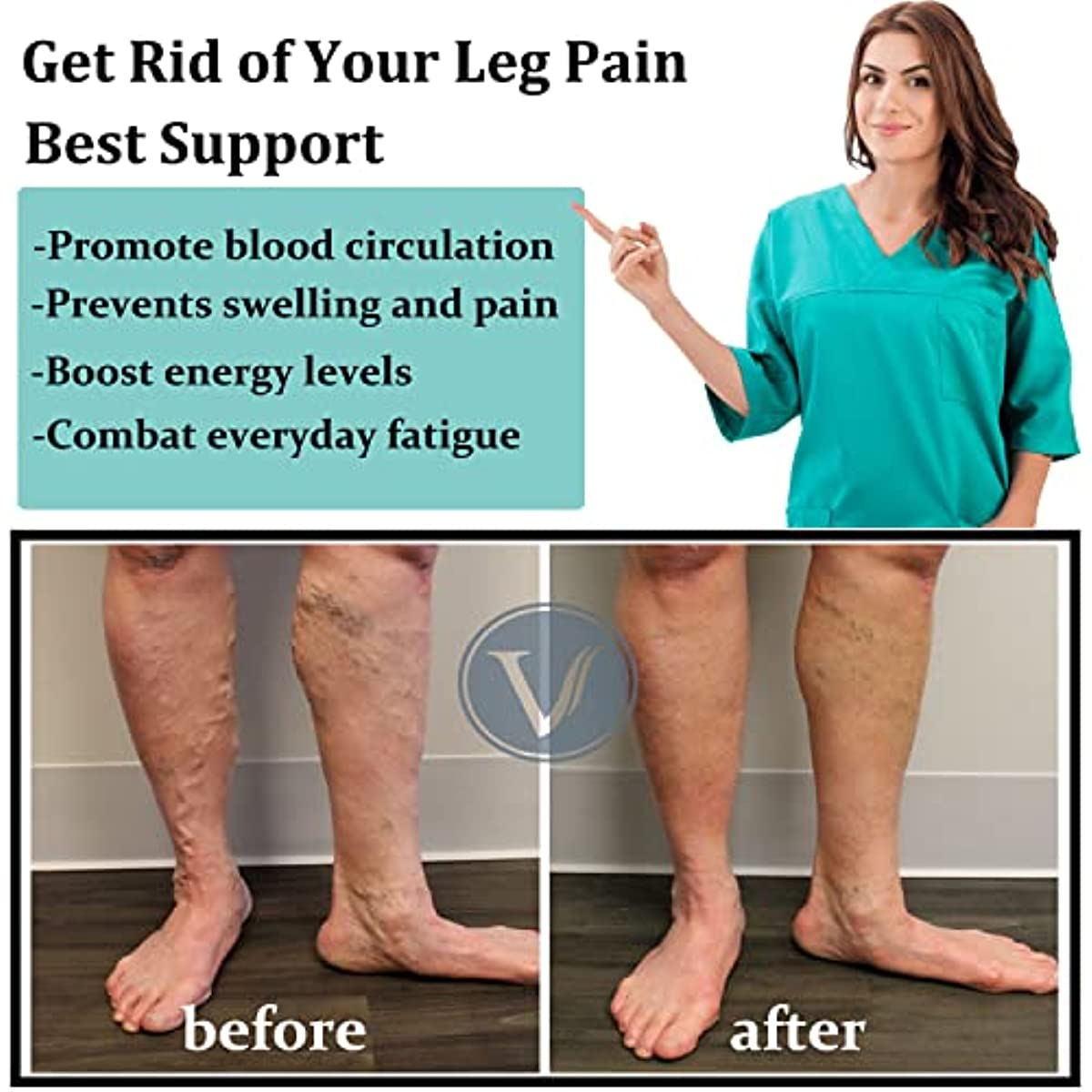 7 أزواج من الجوارب الضاغطة للن - مراجعة Compression Sock Medical وسعره