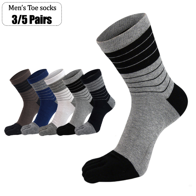 3/5 أزواج من جوارب الرجال ذات  - مراجعة Toe Sock Split وسعره