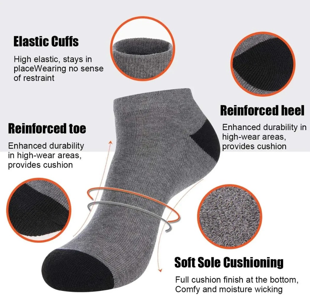 1-10Pairs تنفس الرجال الصيف ال - مراجعة Ankle Sock Low Cut وسعره