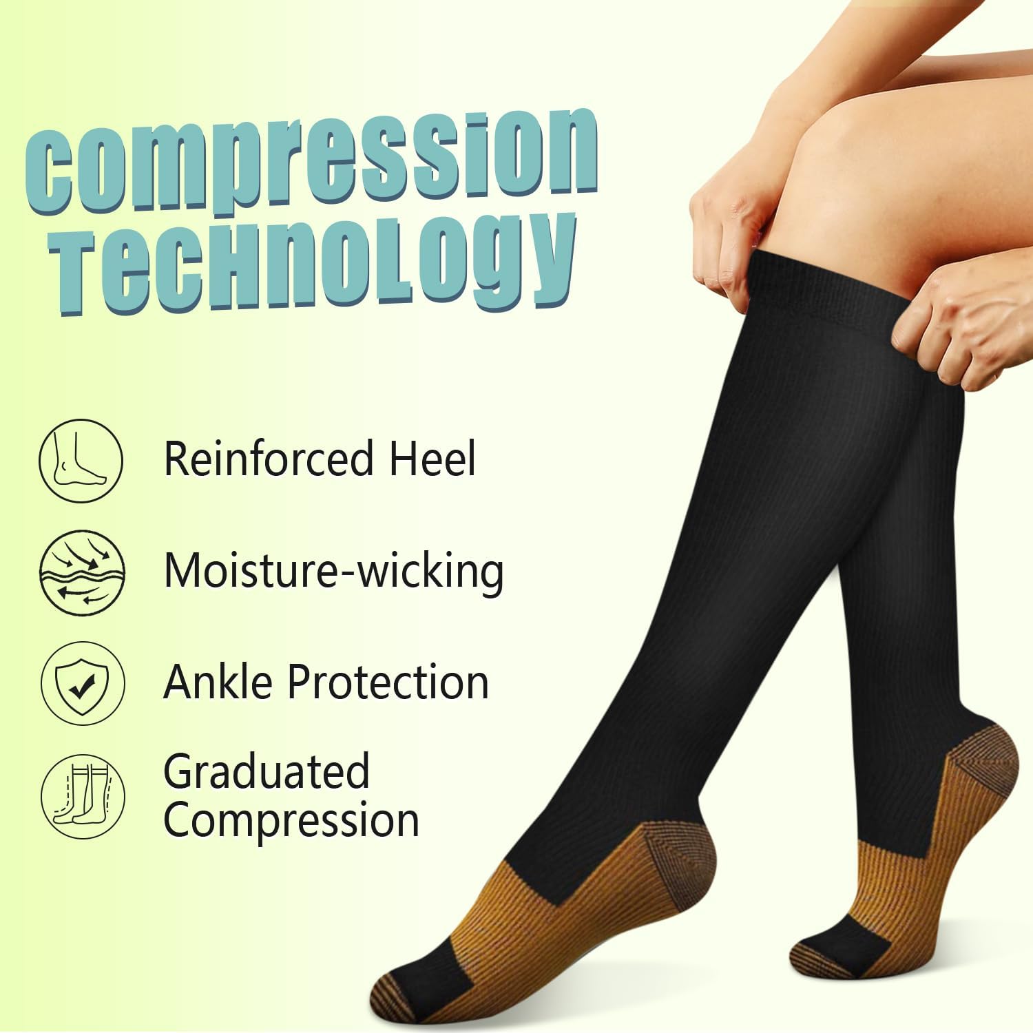 6 أزواج من الجوارب الضاغطة الن - مراجعة Compression Sock Medical وسعره