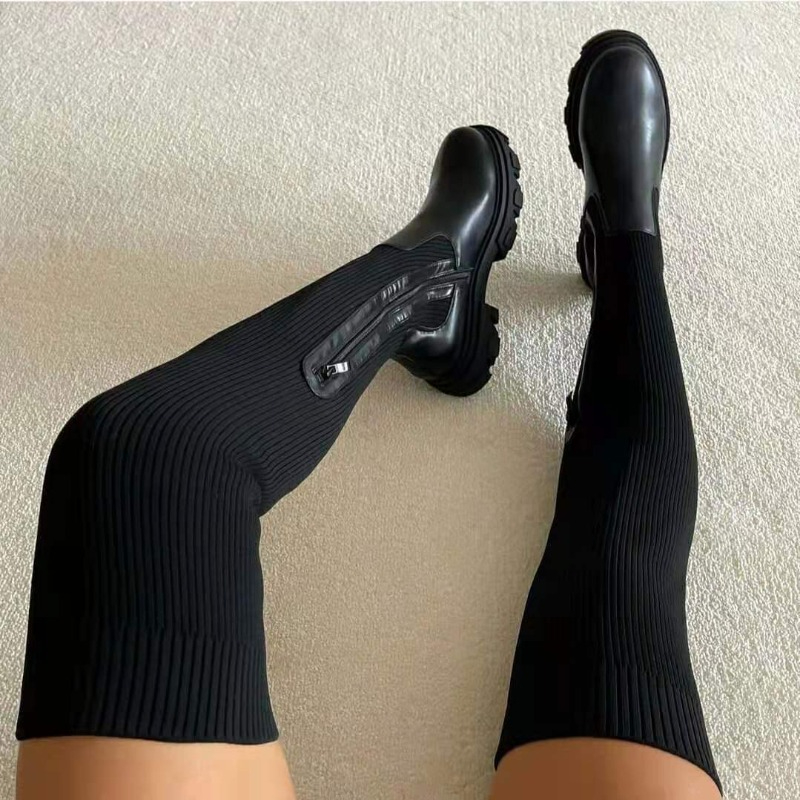 2025 الشتاء أحذية النساء الجوا - مراجعة Knee High Sock Women وسعره